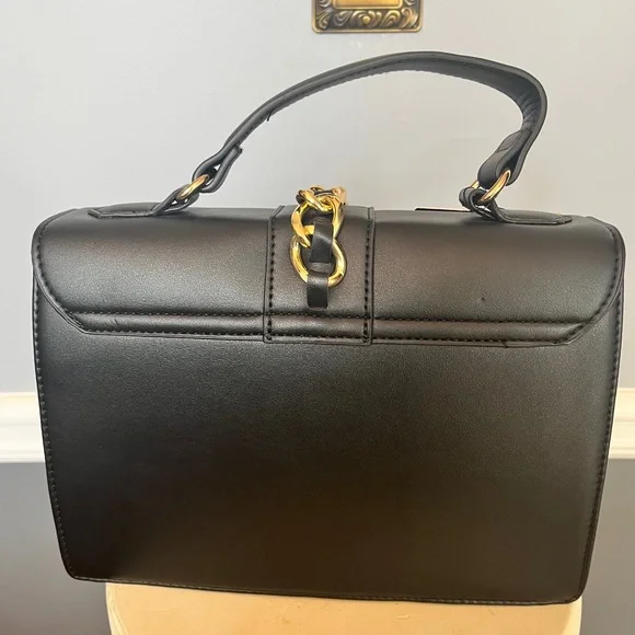 Badgley Mischka Kelly Studded/Big Chain Crossbody in Black Vegan Leather (NWT) - Picture 7 of 11